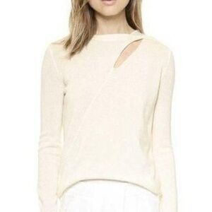 A.L.C. Frank Robinson Twist Detail Wool Cashmere Cream Pullover Sweater Women's